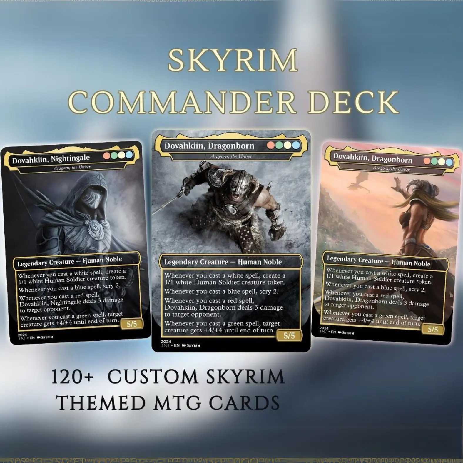 Skyrim-Inspired MTG Commander Deck | 120+ Unique Multicolor Cards | Custom Proxy for Casual Play - TikTok Shop Skyrim-Inspired MTG Commander Deck | 120+ Unique Multicolor Cards | Custom Proxy for Casual Play - TikTok Shop