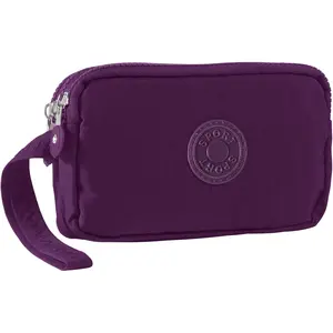 Large Capacity Wristlet Wallet - Women 3 Layers Zipper Oxford Cloth  Handbag Purse