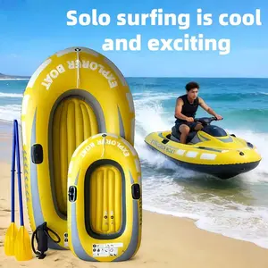 1pc Portable Inflatable Kayak, Thick PVC Material, 1-2 Person, Non-Slip, Foldable, Quick Inflation, PVC Inflatable Water Leisure Boat, Suitable For Beach, Lake, River, Water Sports, Outdoor Activities, Fishing, Drifting, Summer Adventure, Water Recreation