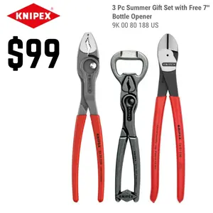 Knipex 3 Piece Pliers Summer Gift Set with 7 Inch Bottle Opener