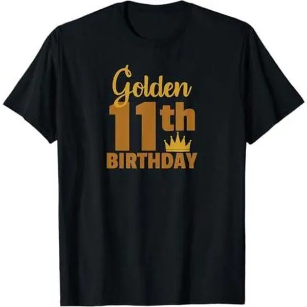 Golden 11th Birthday Eleven Year Old Special Occasion T-Shirt