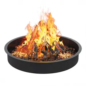Gaomon 36 in Round Shape Steel Smokeless Fire Pit Ring, 8-Piece Iron Sheet Easy Set-Up, Versatile Above-Ground/Underground Wood-Burning Outdoor Furniture for Backyard