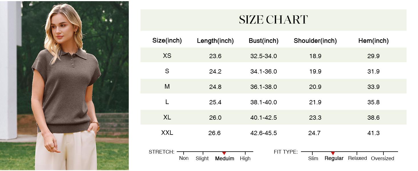 Arach&Cloz Women's Wool Blend Cap Sleeves Business Casual Summer Tops Sweater Vest Polo Shirts 2026