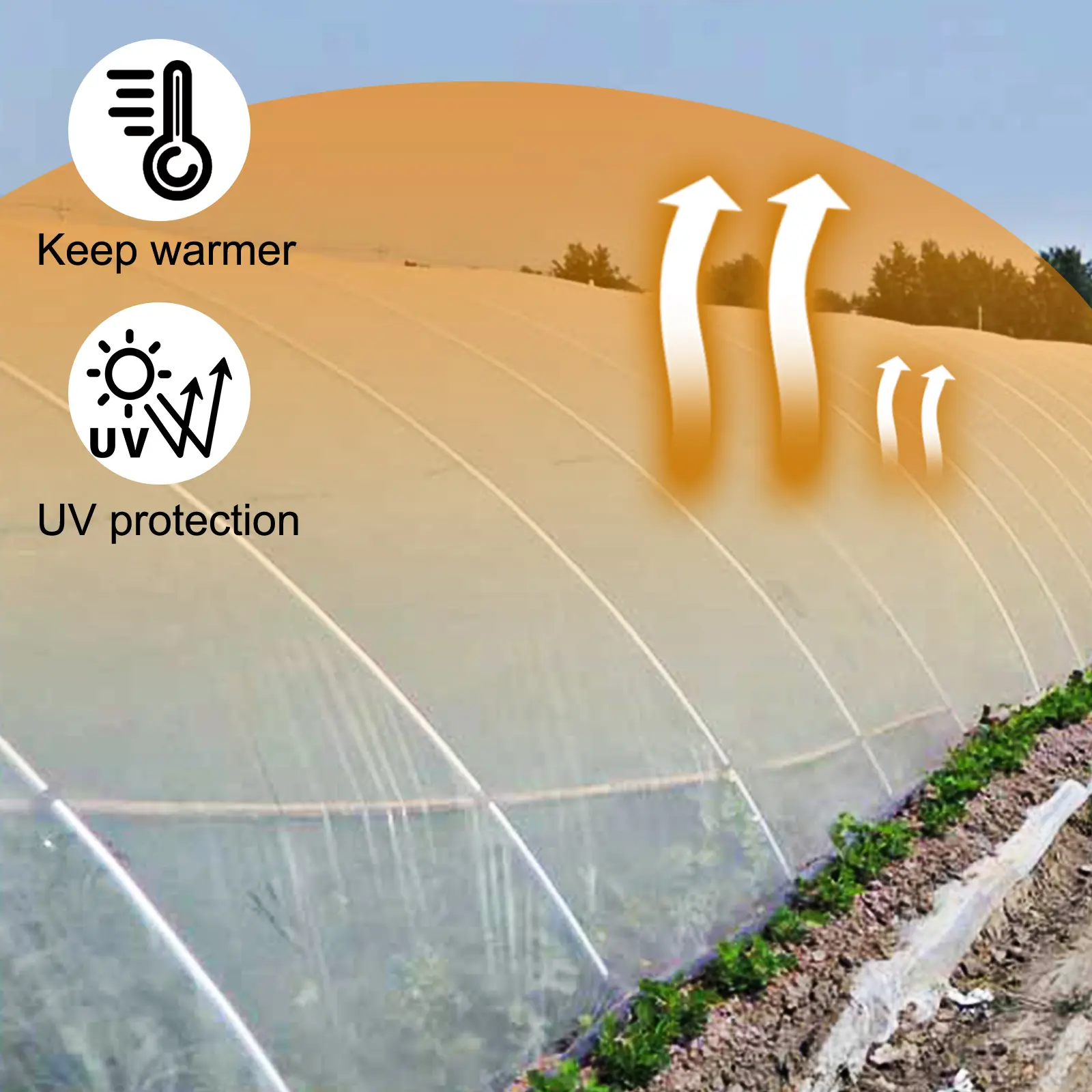 【summerfinds】VEVOR Greenhouse Film 20 x 28 ft, Greenhouse Polyethylene Film 6 Mil Thickness, Greenhouse Plastic Greenhouse Clear Plastic Film UV Resistant, Polyethylene Film Keep Warming, Superior Strength