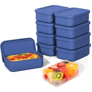 8 count 2 Cup  Freezer Molds With Lid,   Soup Freezer Tray for Meal Prep,  Storage Containers for Freezing Sauces, Stews, Ice Cream (Blue)