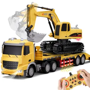 RC semi-trailer truck with trailer |   1:24 scale, metal structure, with sound and light features, 2.4Ghz remote control