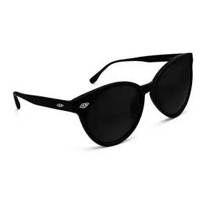 Feline 2.0 Bombay Midnight Style Matte Black Cat-Eye Frame Dark Silver Reflective Lenses Ideal for Moonlit Moves and Downtown Vibes