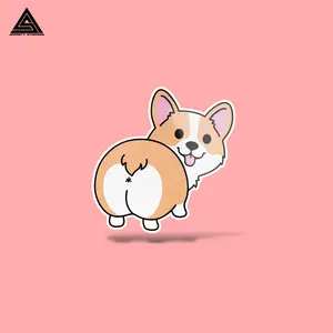 Kawaii Corgi Butt Dog Sticker || vinyl sticker, water bottle sticker, tumbler stickers, laptop decals, waterproof sticker, dog breed sticker waterproof sticker Decor Decorative cute stickers