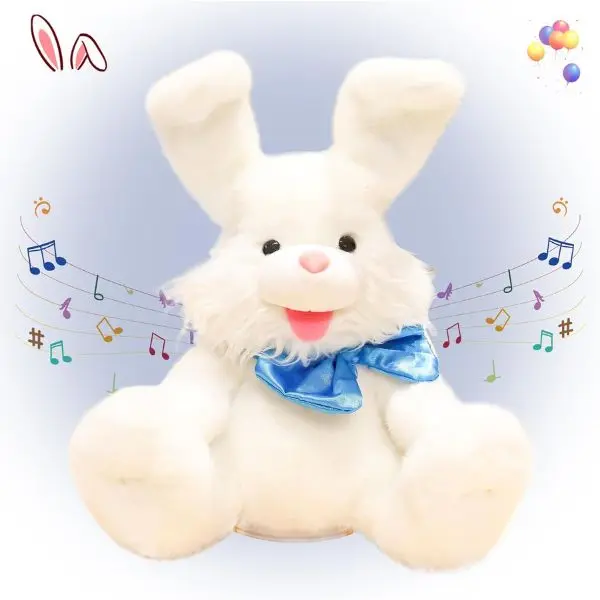 Fall Halloween Gift  Talking & Singing Bunny Stuffed Animal – Interactive Peek-A-Boo Plush Toy with Floppy Ears, Repeats What You Say, Plays Songs & Lullabies –