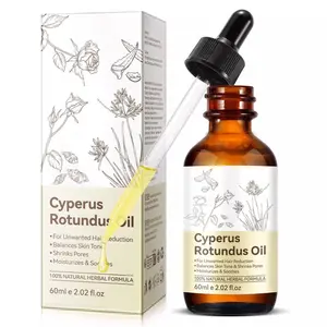 Cyperus Rotundus Oil 60ml, Cyprus Rotundus Oil for Hair Removal, 100% Pure Natural Oil for Reducing Body Hair Growth & Smoothing Skin, Suitable for All Skin Types