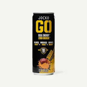 Jocko GO Energy Drink 12-Pack - Cherry Vanilla Flavor, Zero Sugar, Keto Friendly, 95mg Caffeine, Natural Ingredients, Sport Beverage