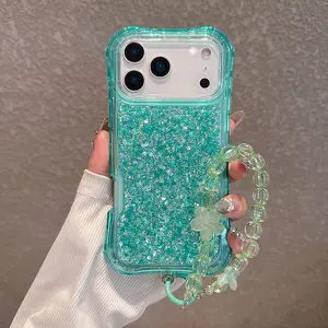 Anti-Drop Shockproof Smartphone Case with Wrist Strap, Compatible with iPhone 17 Pro Max 17 16 15 14 13 12 11, Durable Protective Cover, Accessories