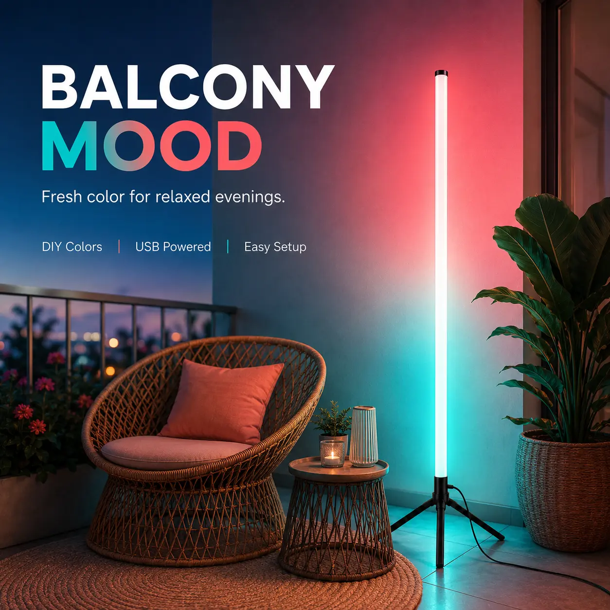 RGBIC Room Atmosphere Floor Lamp, Slim Triangle Corner Light with Multicolor Effects, Mobile App, Remote, Dimming and Timer for Bedroom, Lounge & Entertainment Space