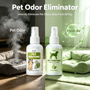 Green Tea & Melon Pet Cologne Set (2x60ml), Gentle Scented Pet Perfume Spray for All Dogs & Cats Pet Odor Eliminator