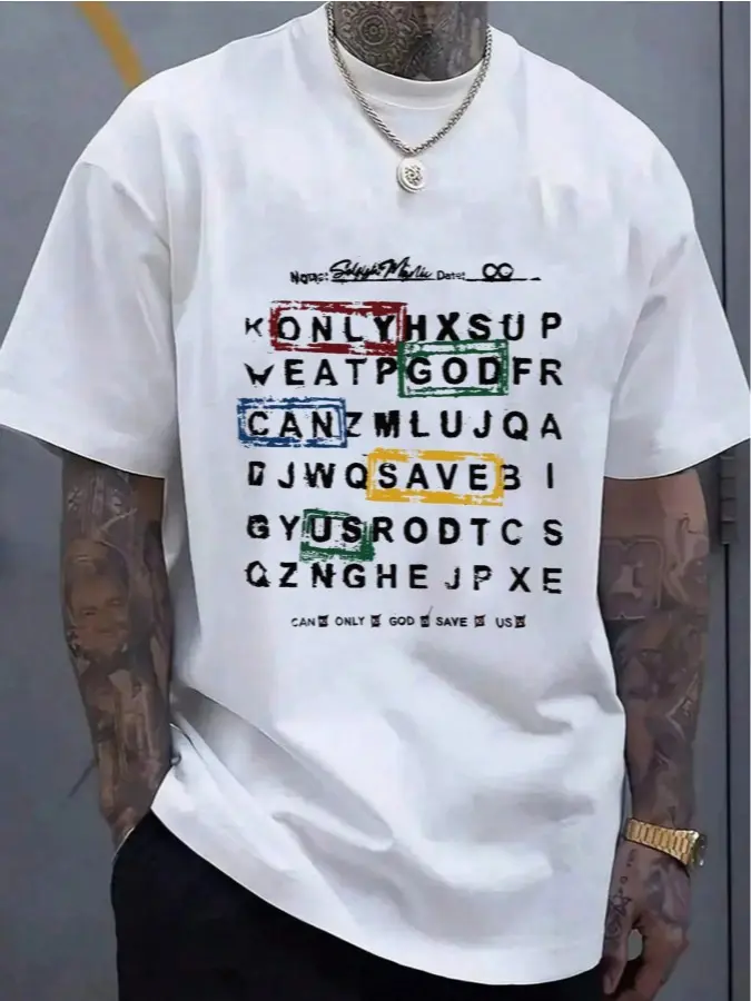 GOD'S ART ON DISPLAY Men's Summer Casual Graphic Tee Faith Inspired Everyday Top For Men