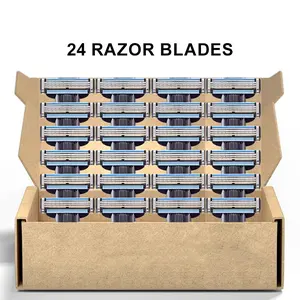 Men's Razor Blades Set, 24pcs/set Replacement Razor Blades, Manual Shaving Tool for Men, Sharp Blade, Washable Razor Blades, Men's Care Product