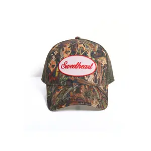SWEETHEART Embroider Patch 5 Panel Mesh back Camo Print Hat