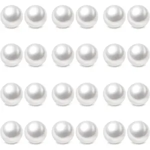 8mm Composite Pearl Earrings Round Ball Pearls Stud Earrings Hypoallergenic 12 Pairs Imitation Pearl Earrings Set for Women