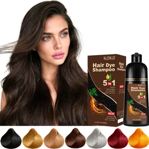 Dark Brown Hair Dye Shampoo for Gray Hair - 5-in-1 Coloring & Nourishing Formula, Natural Shampoo Dye Hair Color for Women & Men, Gentle Covers Gray Hair in Minutes, Champu Para Canas, Portable，6.76 Fl Oz