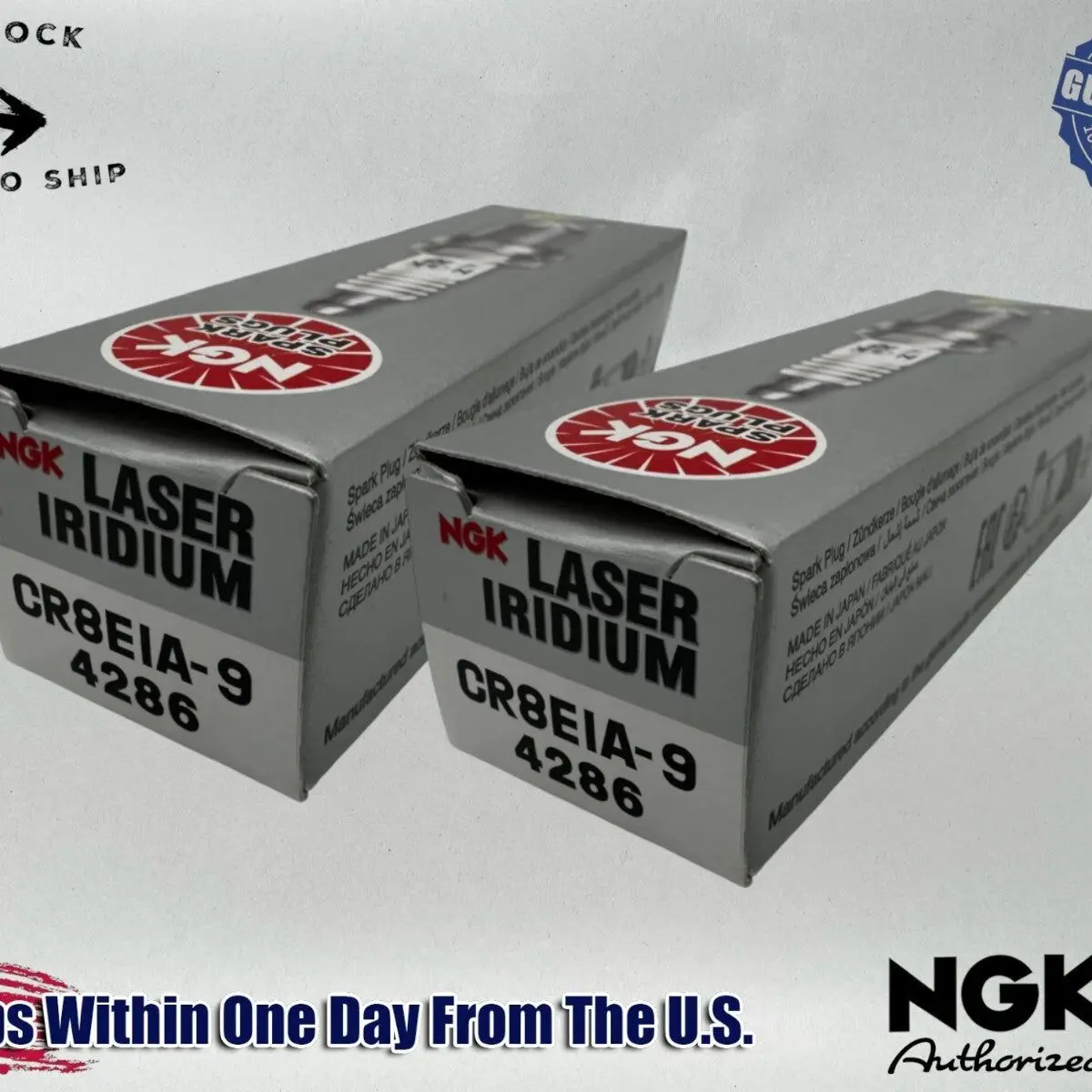 NGK Genuine OEM Authentic Spark Plugs CR8EIA-9 - 2 PACK