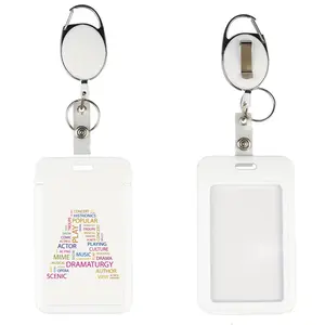 Plastic Card Set with Retractable Buckle, Retractable Badge Holders, Portable Employee ID Holder, ID Badge Holder, Detachable Card Protector, Removable Cardholder for Office & School Use, Office Supplies