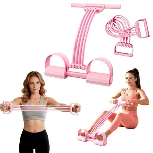 Multifunction Tension Rope with Handle, 8-Tube Pedal Resistance Band, Portable Elastic Pull Rope for Daily Stretching, Light Resistance Exercise, Home Office Gym Use