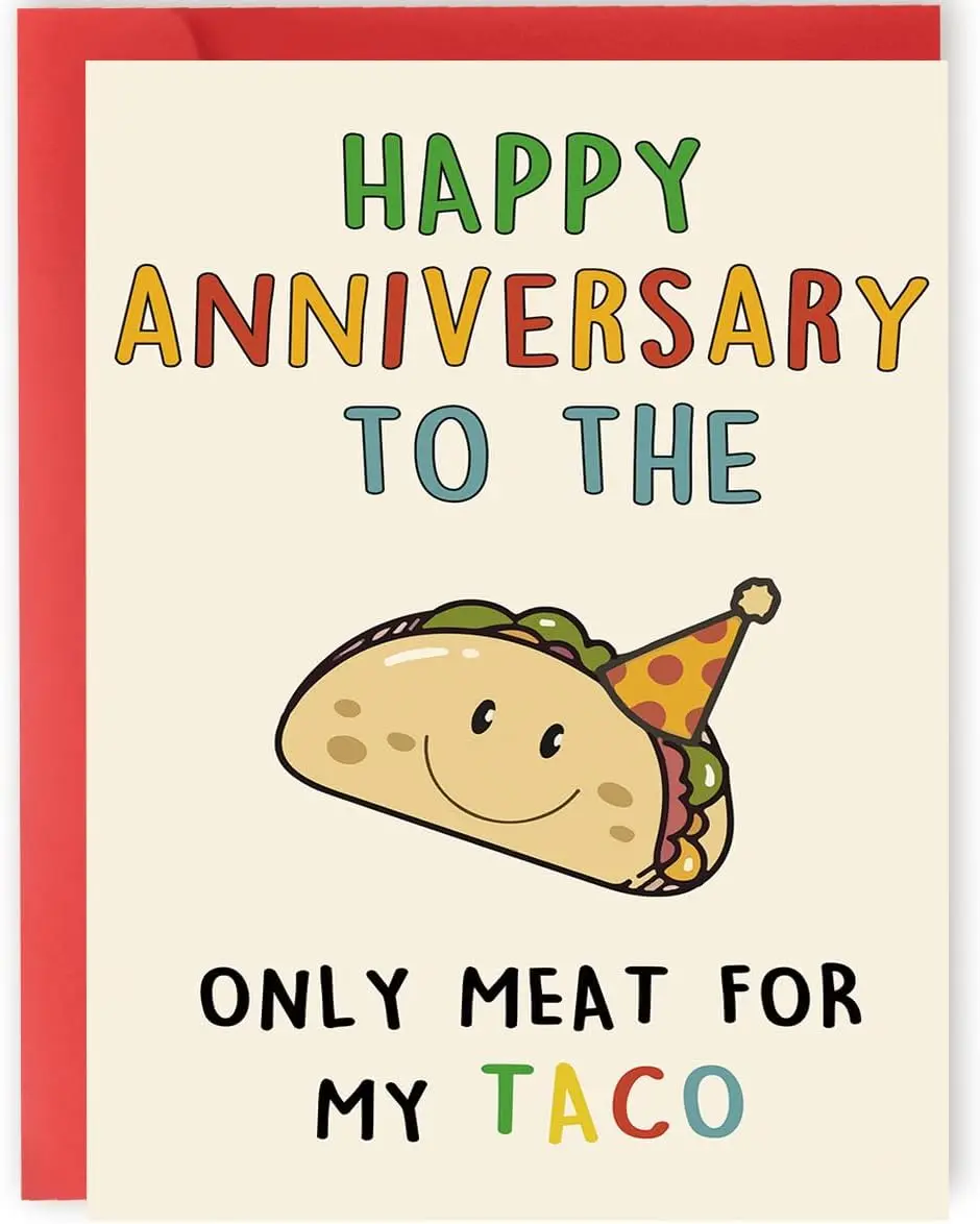 Greeting Card - Hilarious Anniversary Gift for Him 8x5.3in Personalized Card with Blank Inside for Custom Design Luxury 300gsm Linen Cardstock Husband Boyfriend