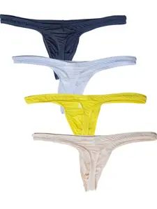 Men's Ultra-Thin Transparent Breathable Underwear, Comfortable Elastic Summer Sportswear, Fashionable Casual Bottoms Pack of 4