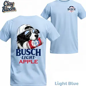 Funny Dog Cool Border Collie Beer Lover Graphic Tee | Crisp Flavor Summer BBQ Party Unisex Comfort Short Sleeve T-Shirt | Patriotic Outdoors Hunting Fishing Men Women Holiday Gift - By Clay Bloom