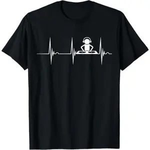 DJ Heartbeat T-Shirt - EKG Pulse Music Tee - Techno Dance Shirt