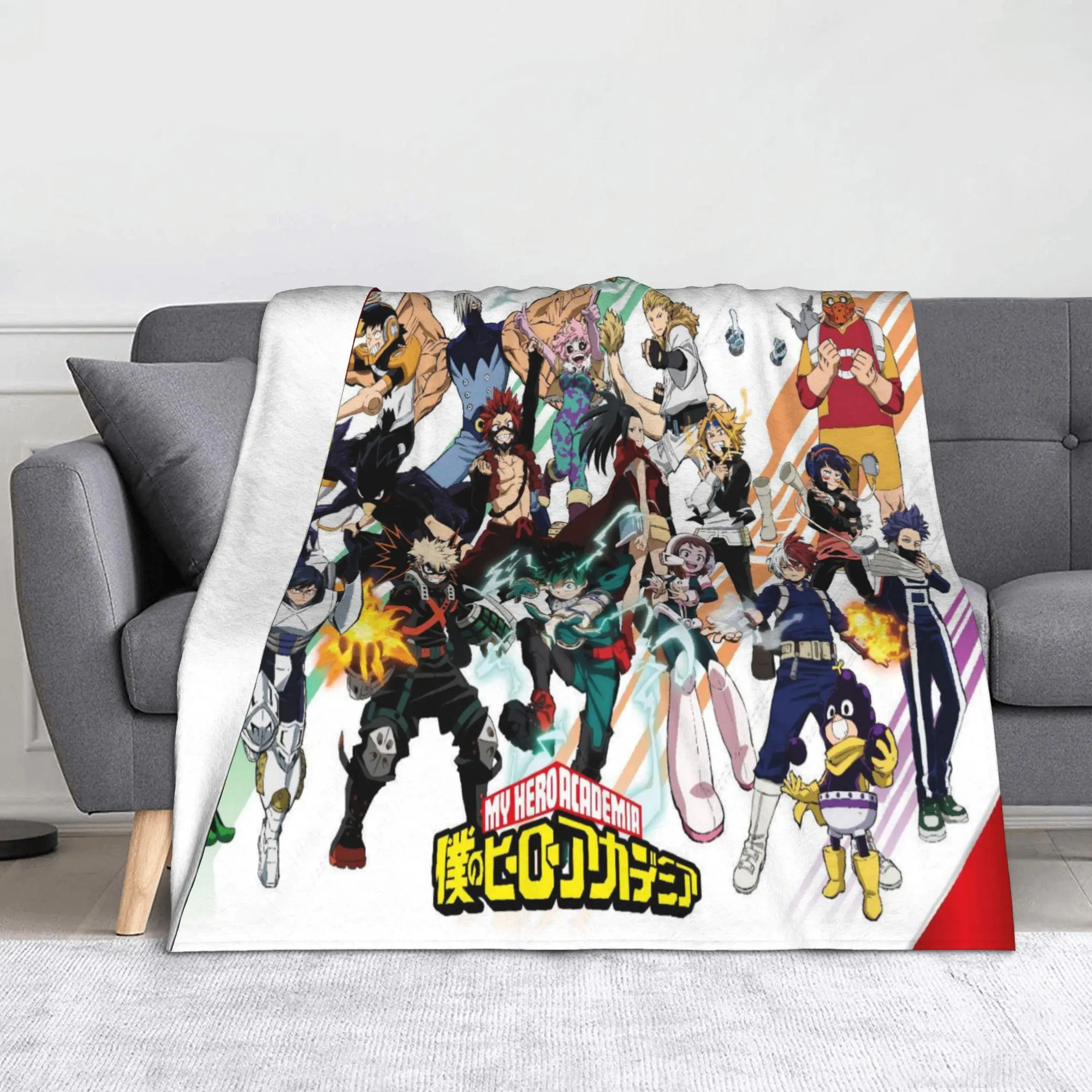 Anime My Hero Academia Blanket, Lightweight Soft fluffy Flannel Throw Blanket, For Couch Bed Sofa Bedroom Living Room Travel Office All Season Use