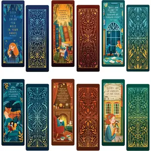 Aesthetic Bookmarks for Book Lovers - 12 Artwork Book Markers for Women & Men - Double-Sided Bulk Bookmarks for  & Teens -  & Cool Book Markers for Men Book Accessories by