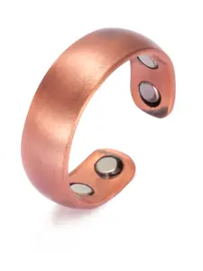 Pure Copper Magnetic Health Ring Couple Style, Minimalist Open Finger Ring, Unique Simple Jewelry, Energy Magnet, All Seasons, Adjustable Rings