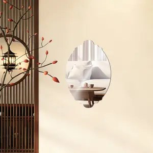 Acrylic Desk Mirror for Room Decor, Asymmetrical Frameless Design, Modern Minimalist Style, Ideal for Office and Living Room