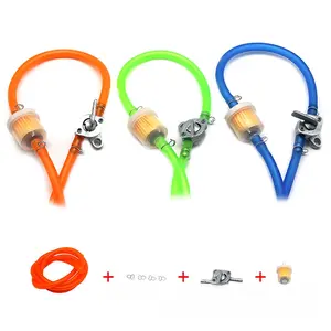 Universal Inlet Outlet Fuel Switch Gas Filter Hose Clip Kit For Motorcycle Modification