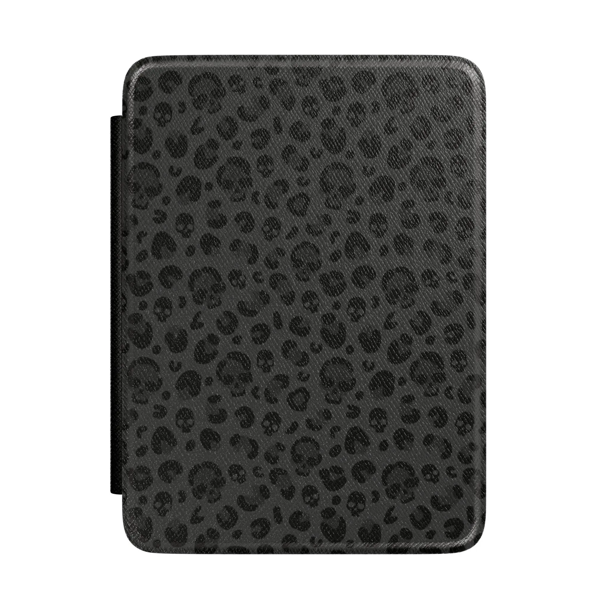 Black Leopard Skull Kindle Case | Dark Goth Aesthetic Paperwhite Folio Cover