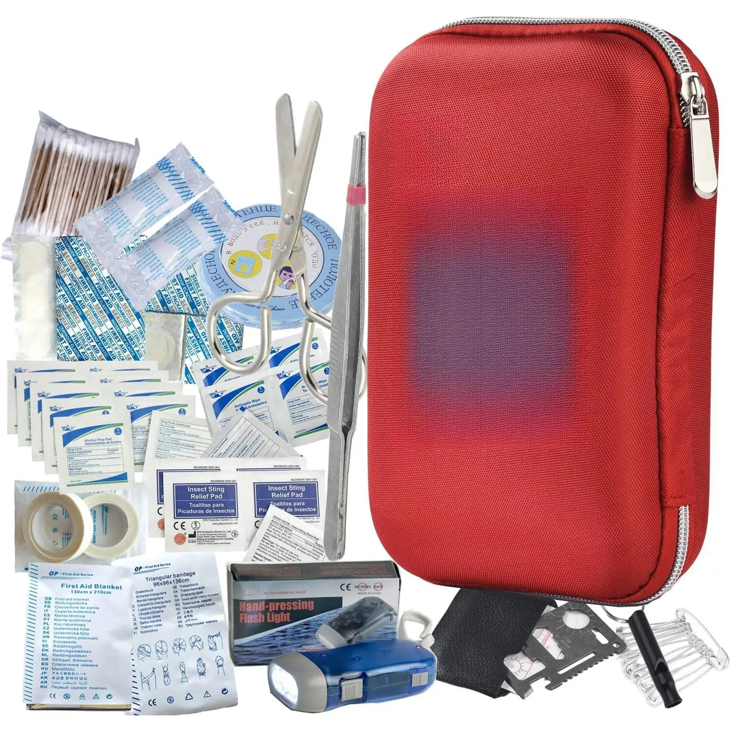 163 Pieces First Aid Kit Waterproof IFAK Molle System Portable Essential Injuries Medical Emergency equipment Survival kits for Car Kitchen Camping Travel Office Sports Home