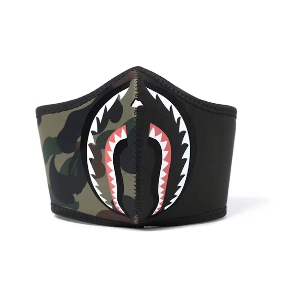 Bape Shark Ski Mask Black/Green Camo