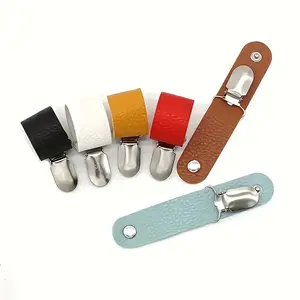 4 Pack PU Leather Multi-Functional Hat Rack Clips, Securely Hang Hats on Bags or Luggage, Travel Camping Outdoor Adventure, Compact Durable Easy Use