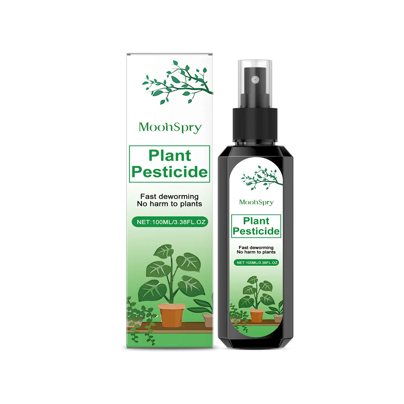 Plant Insect Killer Spray, Indoor Flower & Green Plant Pest Control, Safe for Plants
