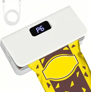 Portable Mini Vacuum Sealer, Cordless Vacuum Sealing Machine, USB Rechargeable Food Bag Sealer with Digital Display, Long Battery Life,Modes, Suitable for Snacks Candy Food Bags outdoorfun