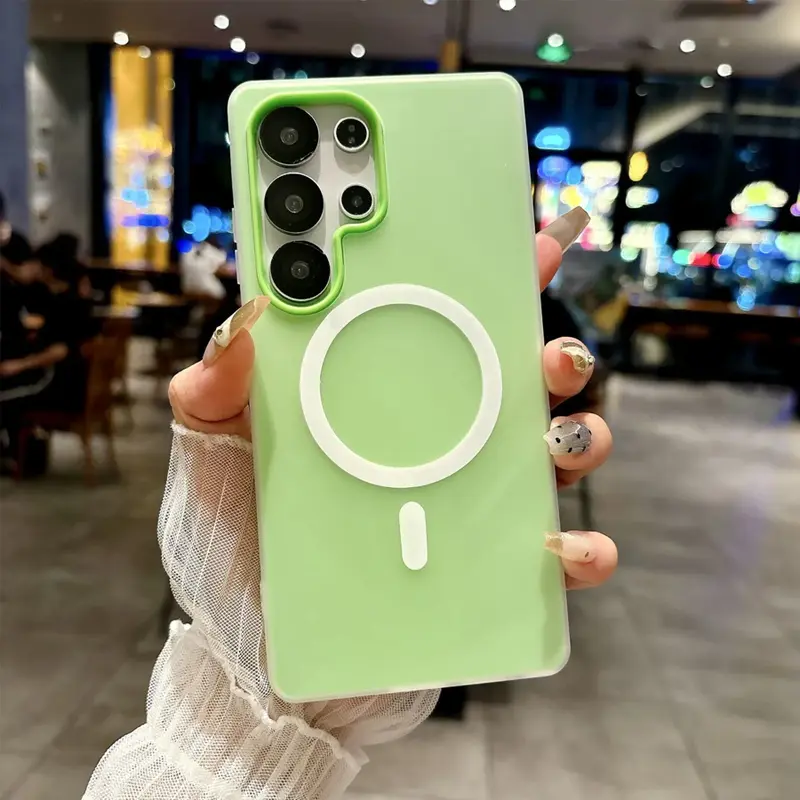 Magnetic Wireless Charging Jelly Color TPU+PC Smartphone Case for Samsung Galaxy Devices, Shockproof Anti-Fall Protection Cover (S26,S26 Ultra,S25,S25 FE,S24 Ultra,S23,S23 Plus,A56-A55-A54-A36-A35-5G-A26-A25-A17-A16-A15) for Men/Women