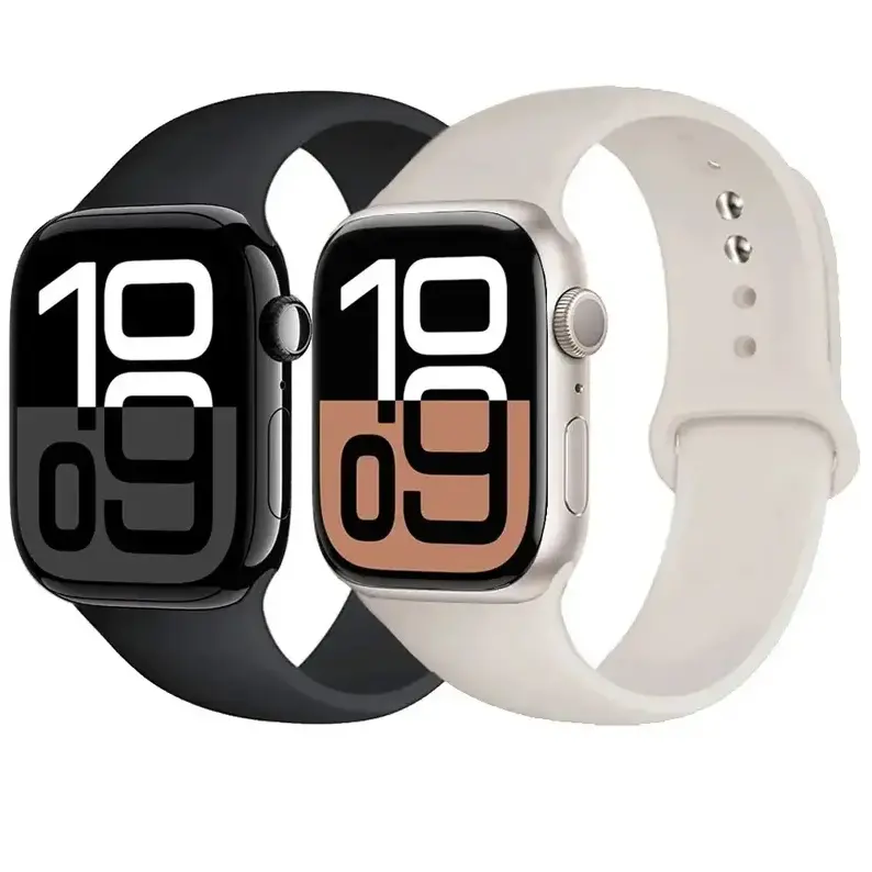 Soft Silicone Sport Band for Apple Watch, Breathable Replacement Strap for Apple Watch Series 10,9,8,7,6,5,4,3,2,1,SE,Ultra 1/2,Lightweight Comfortable Wristband for Men Women