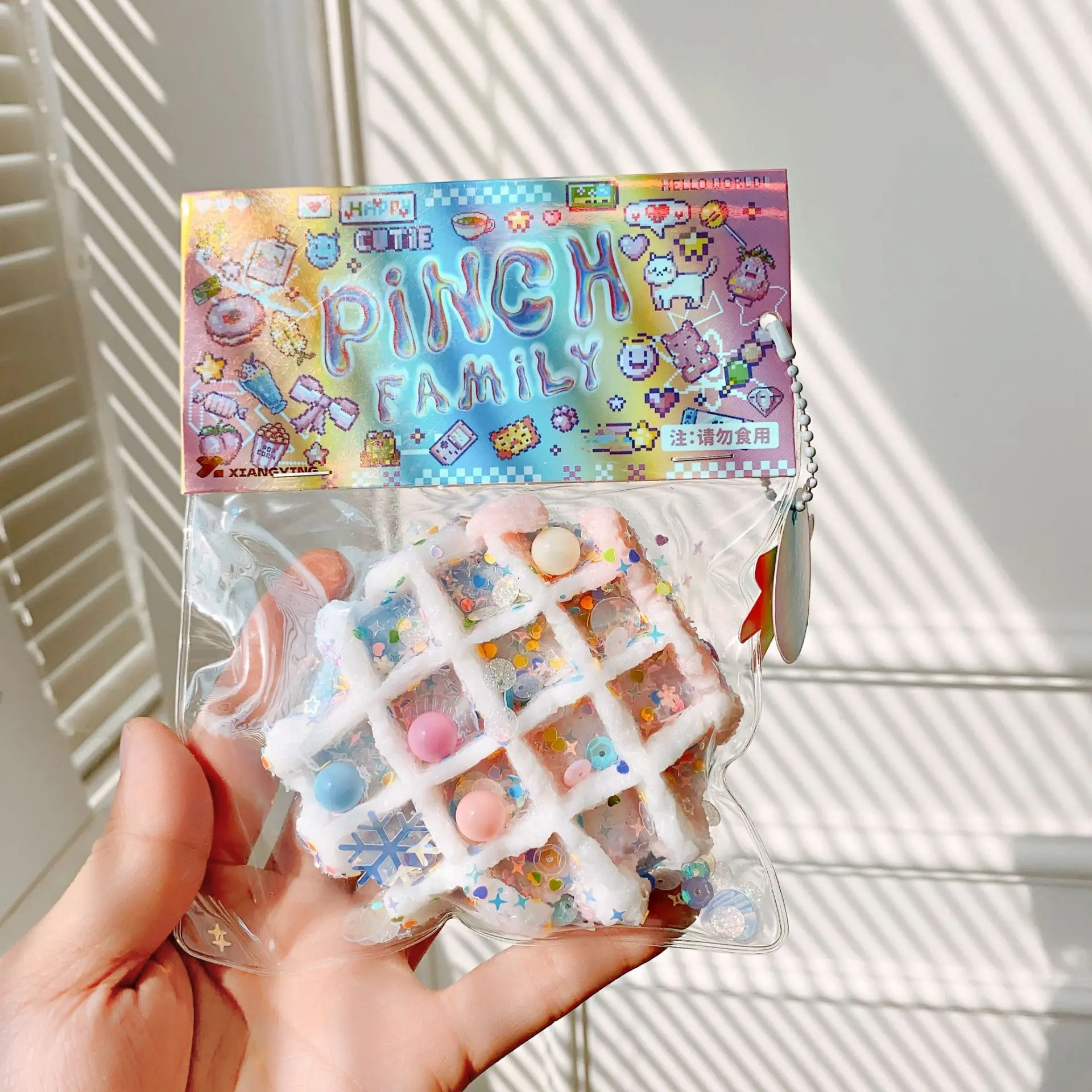 Blue Pink Waffle Texture