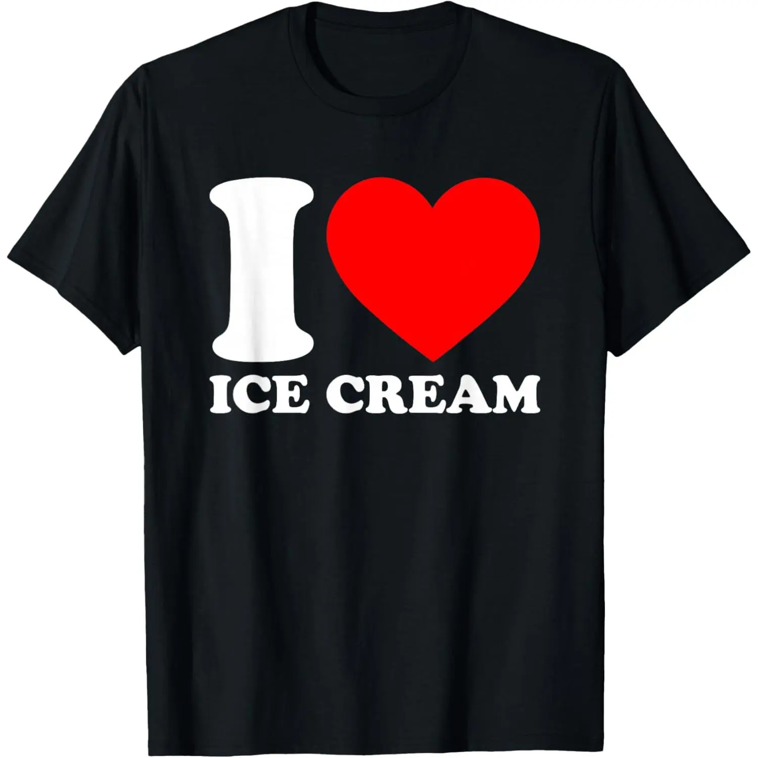 100% Cotton  Unisex I Love Ice Cream, I Heart Ice Cream T-Shirt