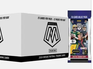 2024 Panini Mosaic NFL Football Cello/Fat Pack - 15 Sports Cards/Pack