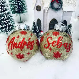 Customized Christmas balls ornaments. Ornaments with family name. Decor Decoration christmas celebration