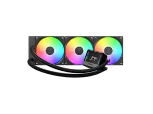 GAMDIAS CHIONE E4 360mm V2 AIO CPU Cooler & ARGB Liquid Cooler with Digital Display, 2600 RPM Pump, Clean Cable Design, 3X 120mm PWM Fan with MOBO Sync, Intel LGA 1700/1200, AMD AM5/AM4