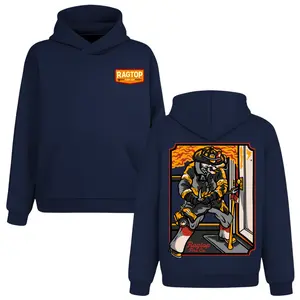 Forcible Entry Skeleton Firefighter Ragtop Hoodie, 2 Sides, Forcible Entry Fireman Graphic Sweatshirt