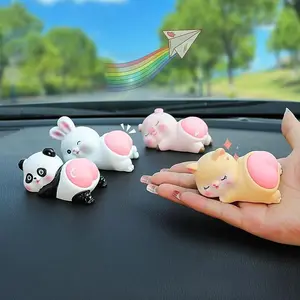 JOYTUTUS Cute Cartoon Car Ornaments Creative Panda Pig Dolls for Center Console Decor Stylish Car Interiors Valentine's Day Gifts Travel Essentials